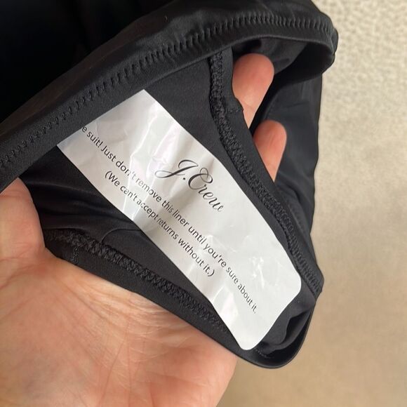 J Crew V-neck ruched one-piece swimsuit Womens Size Small Black - Picture 6 of 8